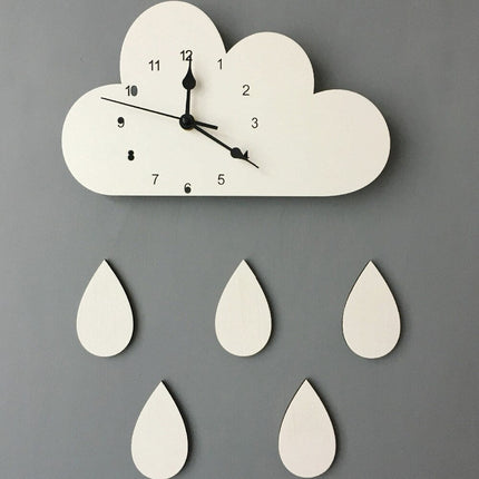 Reloj de pared nube gotas colores