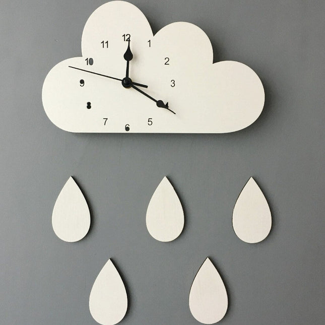 Reloj de pared nube gotas colores