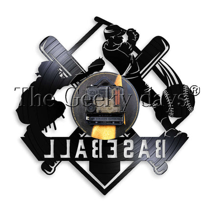Reloj de pared de vinilo béisbol