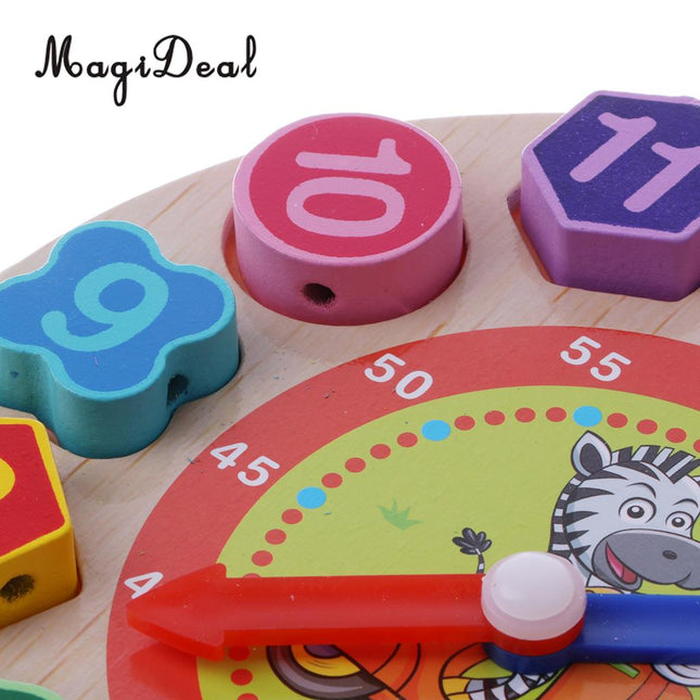 Reloj educativo de madera para niños