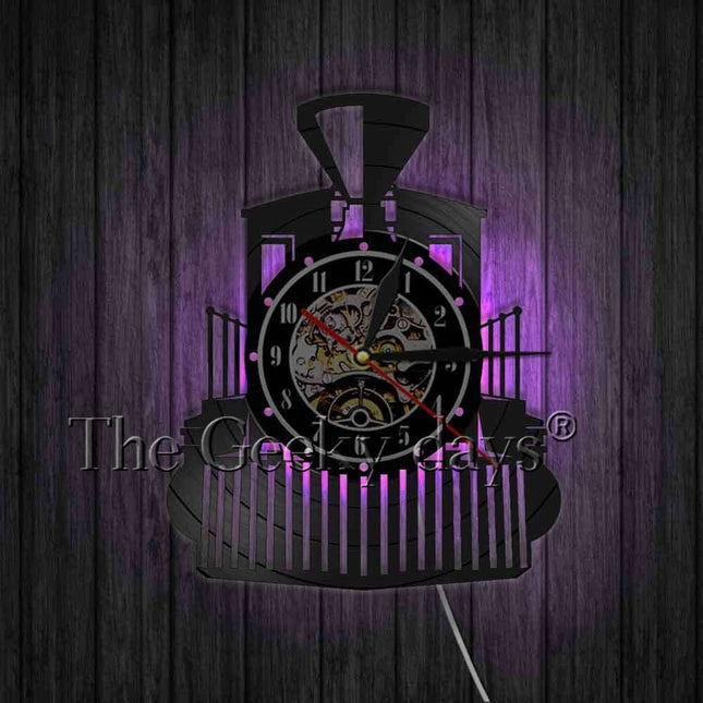 Reloj de vinilo locomotora de tren