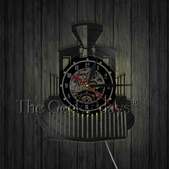 Reloj de vinilo locomotora de tren