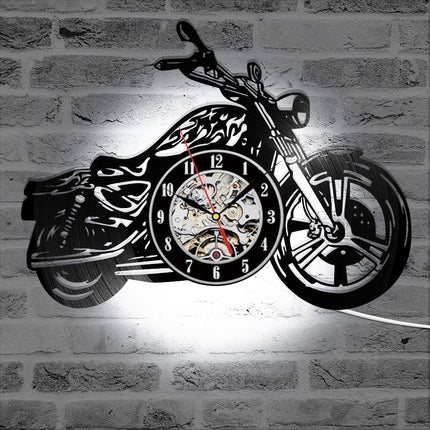 Reloj de vinilo para amantes motos