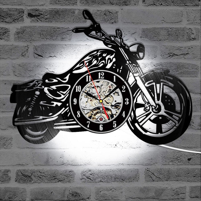Reloj de vinilo para amantes motos