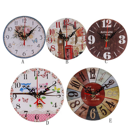 Reloj de pared madera estilo vintage