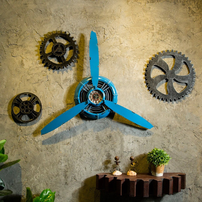 Reloj de pared original hélice avión