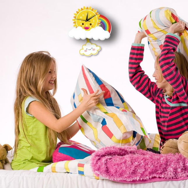 Reloj infantil de pared sol arcoíris