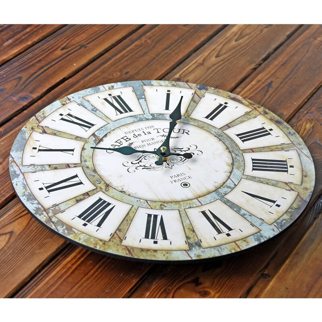 Reloj de pared vintage números romanos