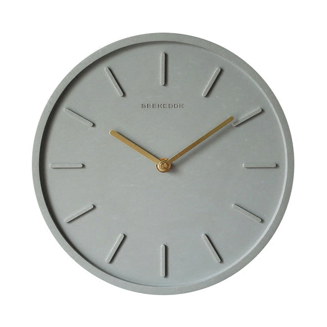 Reloj de pared efecto cemento minimalista