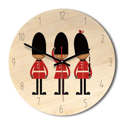 Reloj de pared infantil madera avión