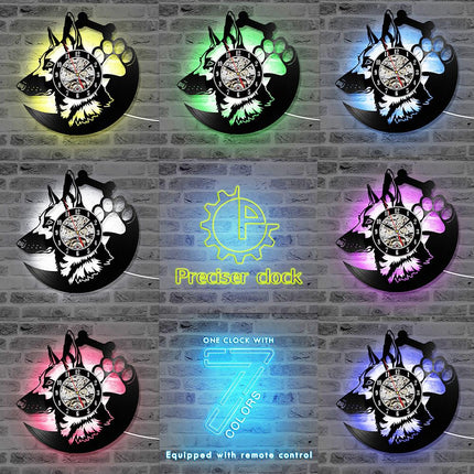 Reloj de vinilo perro pastor alemán