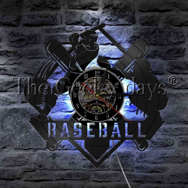 Reloj de pared de vinilo béisbol