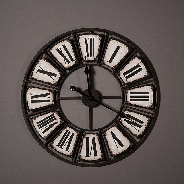 Reloj industrial vintage números romanos