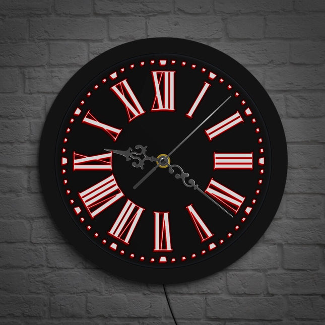 Reloj de pared LED números romanos