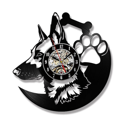 Reloj de vinilo perro pastor alemán