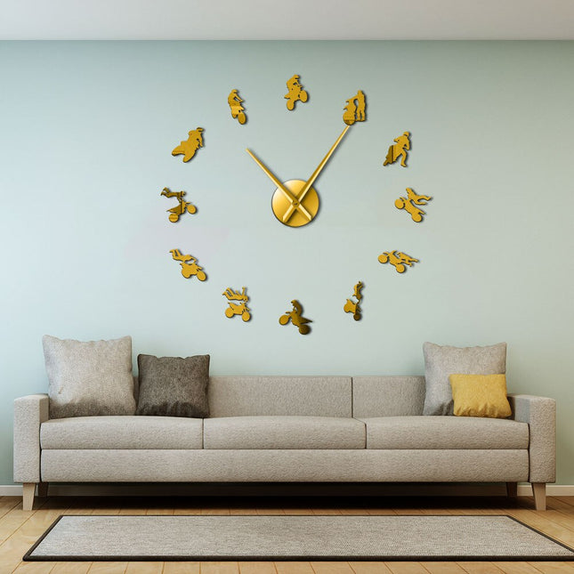 Reloj adhesivo 3D motos para salón