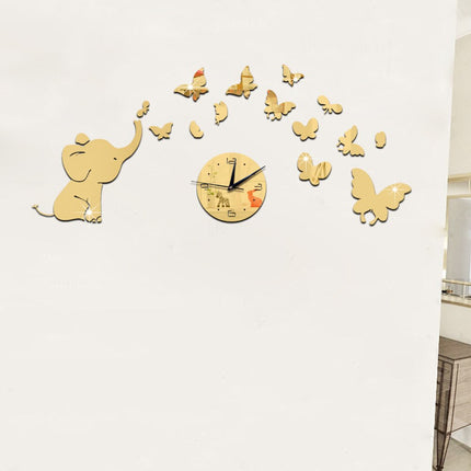 Reloj de pared adhesivo con elefante