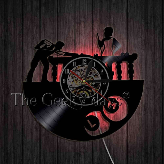 Reloj de pared vinilo tema billar