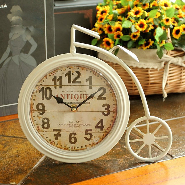 Reloj de sobremesa vintage bicicleta antigua