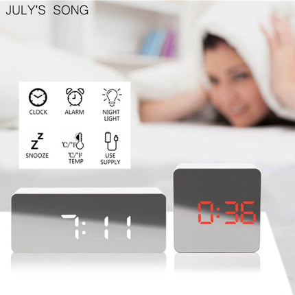 Reloj de escritorio digital con espejo