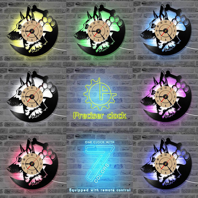 Reloj de vinilo perro pastor alemán