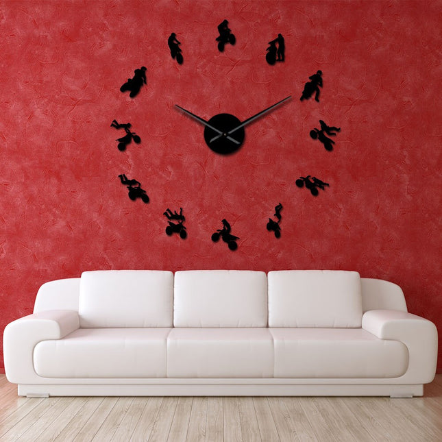 Reloj adhesivo 3D motos para salón