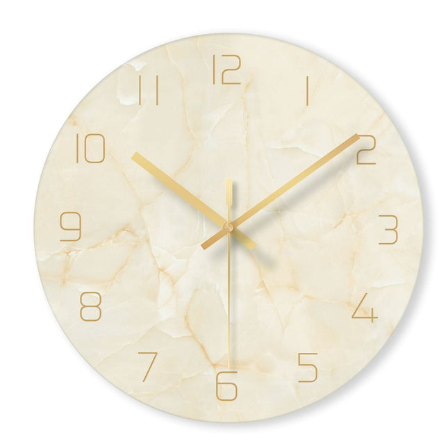 Reloj de pared redondo imitación mármol