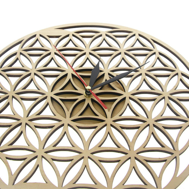 Reloj de pared madera Flor de la Vida