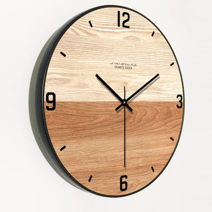 Reloj de pared de madera artesanal