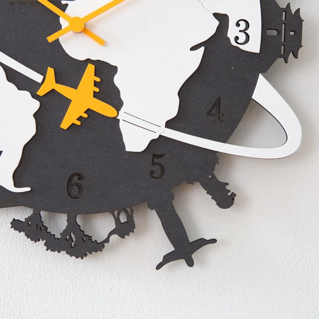 Reloj de pared diseño vuelta al mundo