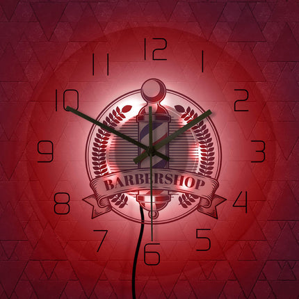 Reloj de pared LED para barbería