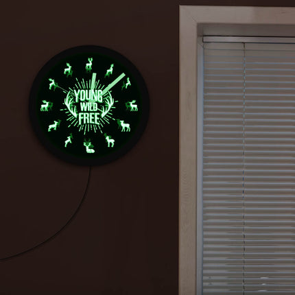Reloj de pared LED diseño ciervo