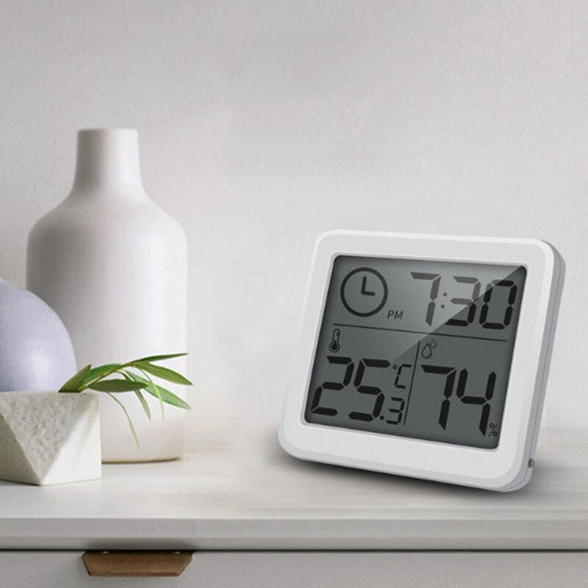 Reloj de mesa digital blanco