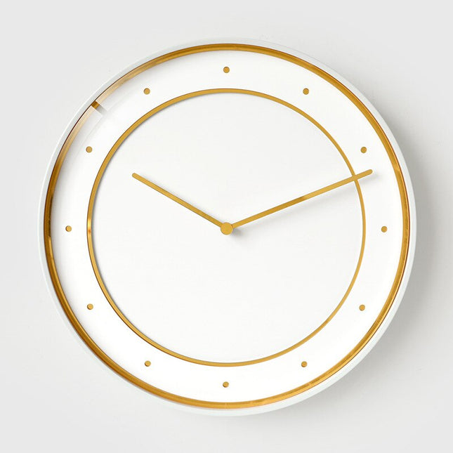 Reloj de pared elegante negro y dorado