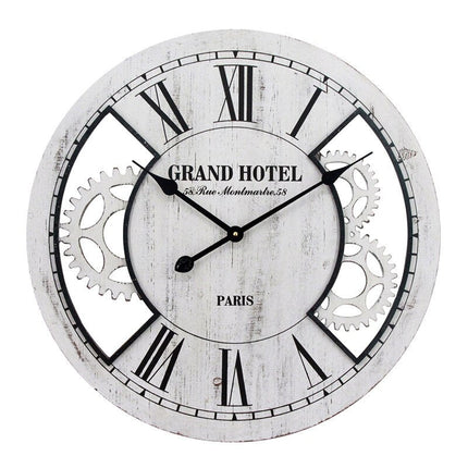 Reloj de pared vintage imitación madera