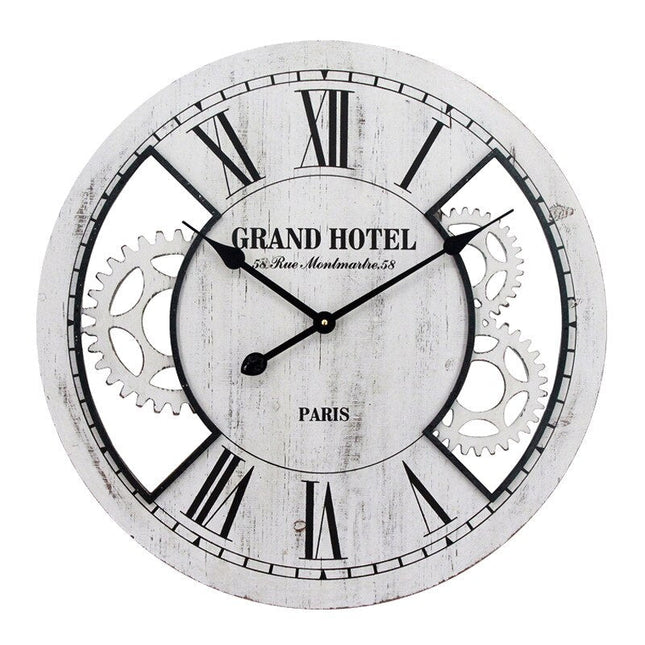 Reloj de pared vintage imitación madera