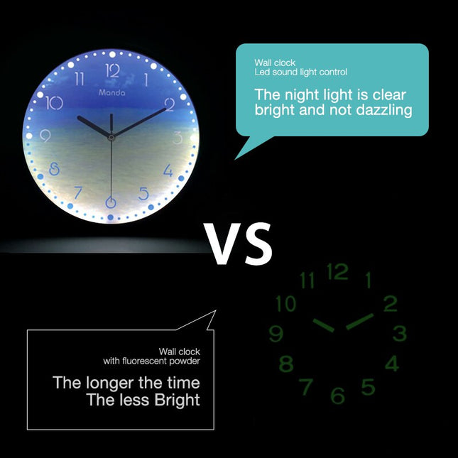 Reloj de pared redondo con luz