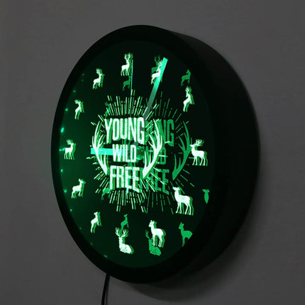 Reloj de pared LED diseño ciervo