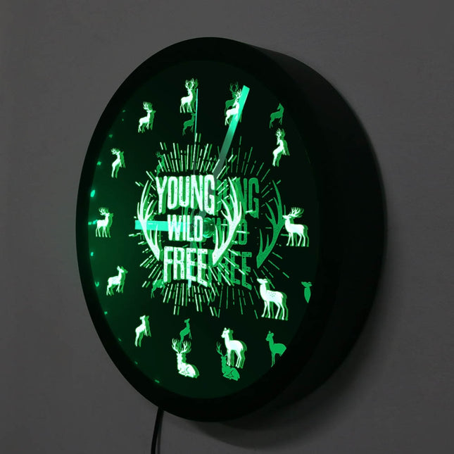 Reloj de pared LED diseño ciervo