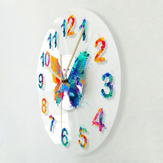 Reloj de pared LED diseño de mariposas