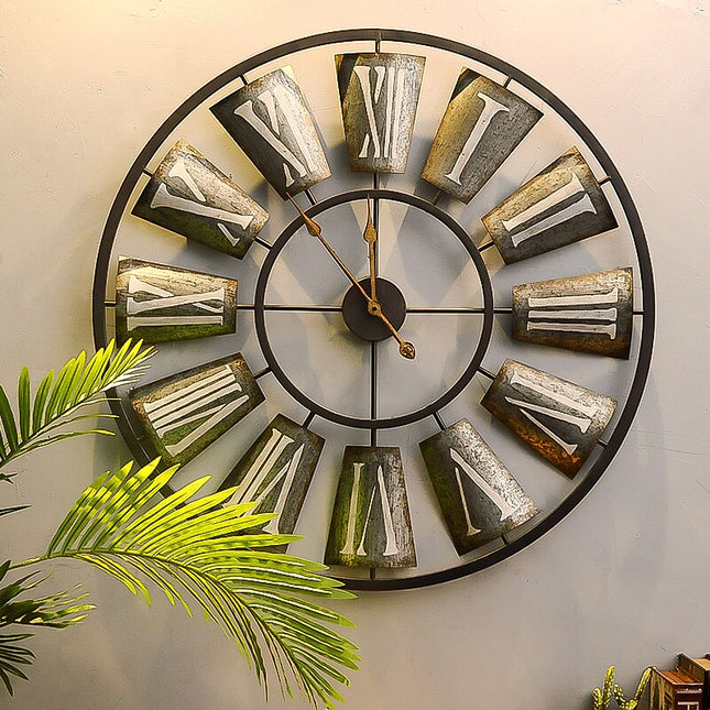 Reloj de pared industrial grande estrella