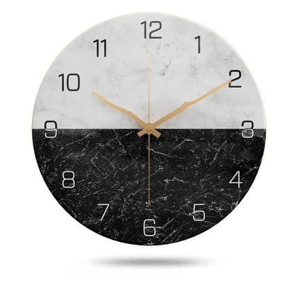 Reloj de pared efecto mármol bicolor