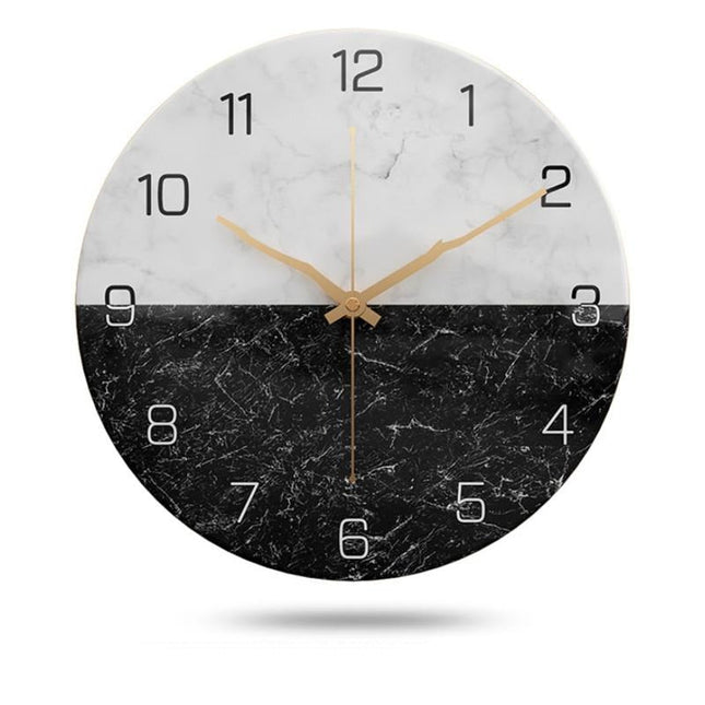 Reloj de pared efecto mármol bicolor