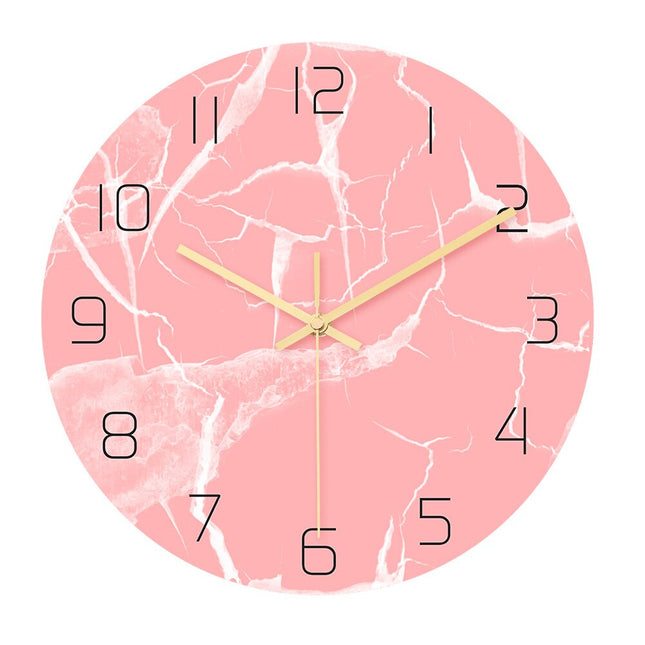 Reloj de pared diseño mármol rosa
