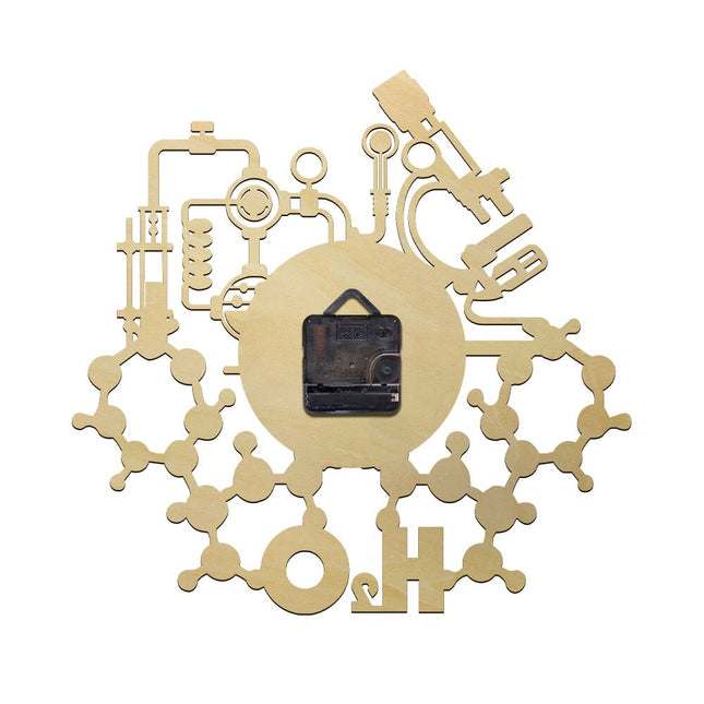 Reloj de pared de madera científico