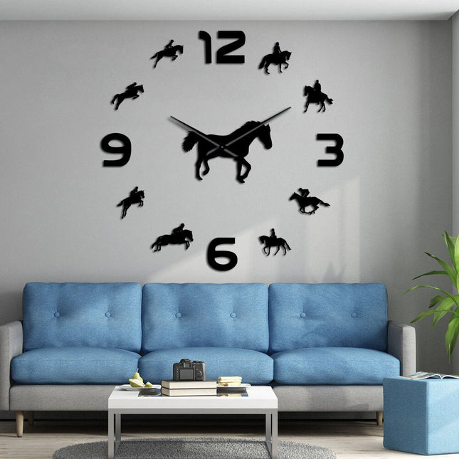 Reloj de pared adhesivo 3D Caballos