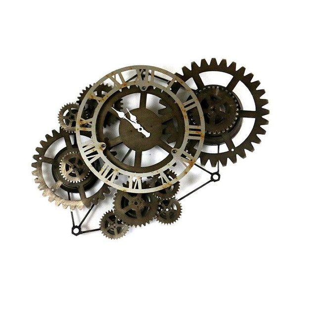 Reloj de pared industrial engranajes steampunk