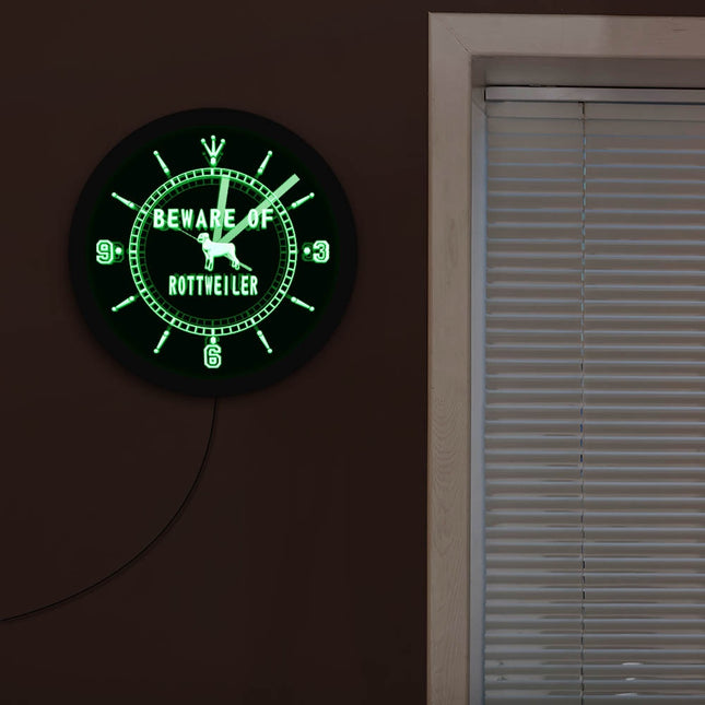 Reloj de pared LED perro Rottweiler