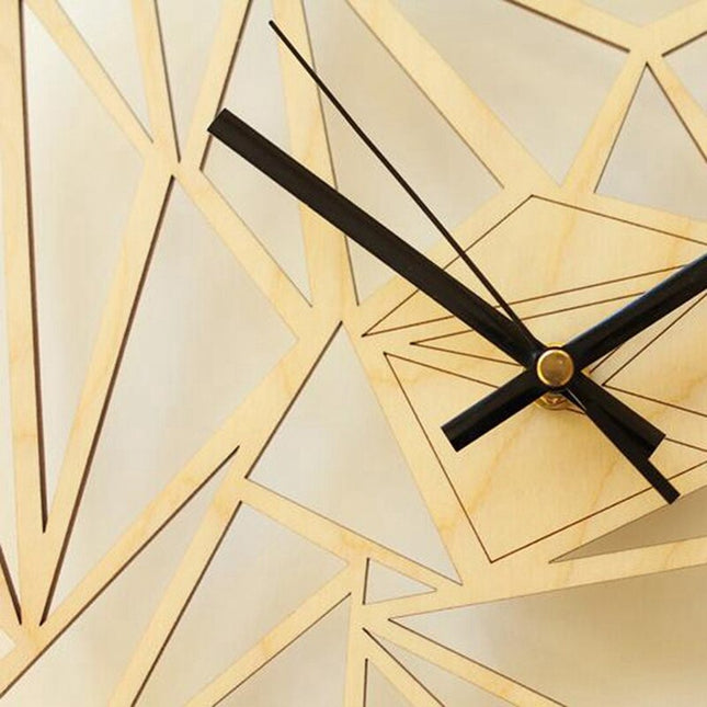 Reloj de pared geométrico madera gris
