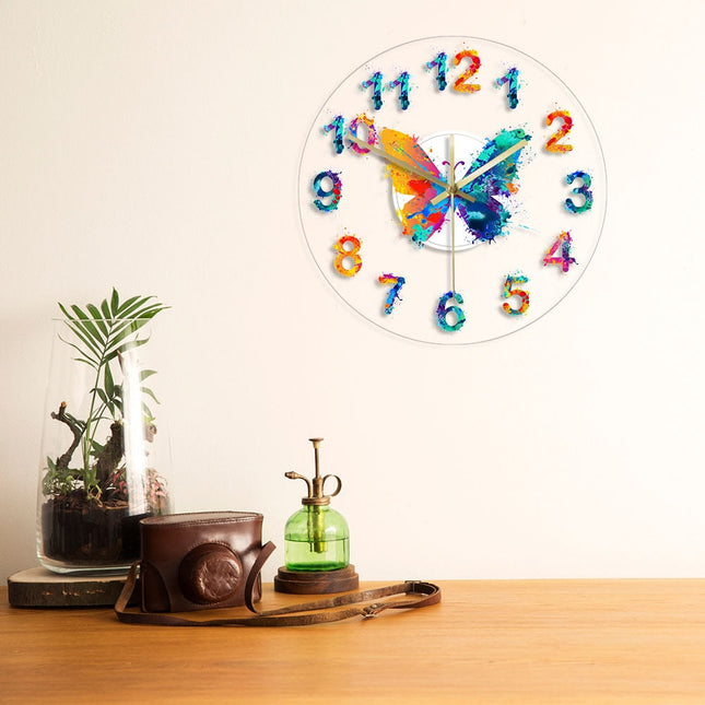 Reloj de pared LED diseño de mariposas